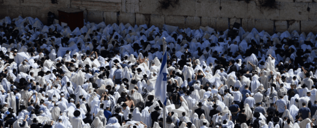 Jews praying at the Wailing Wall in Israel. The Lord Hears Israel's Prayers