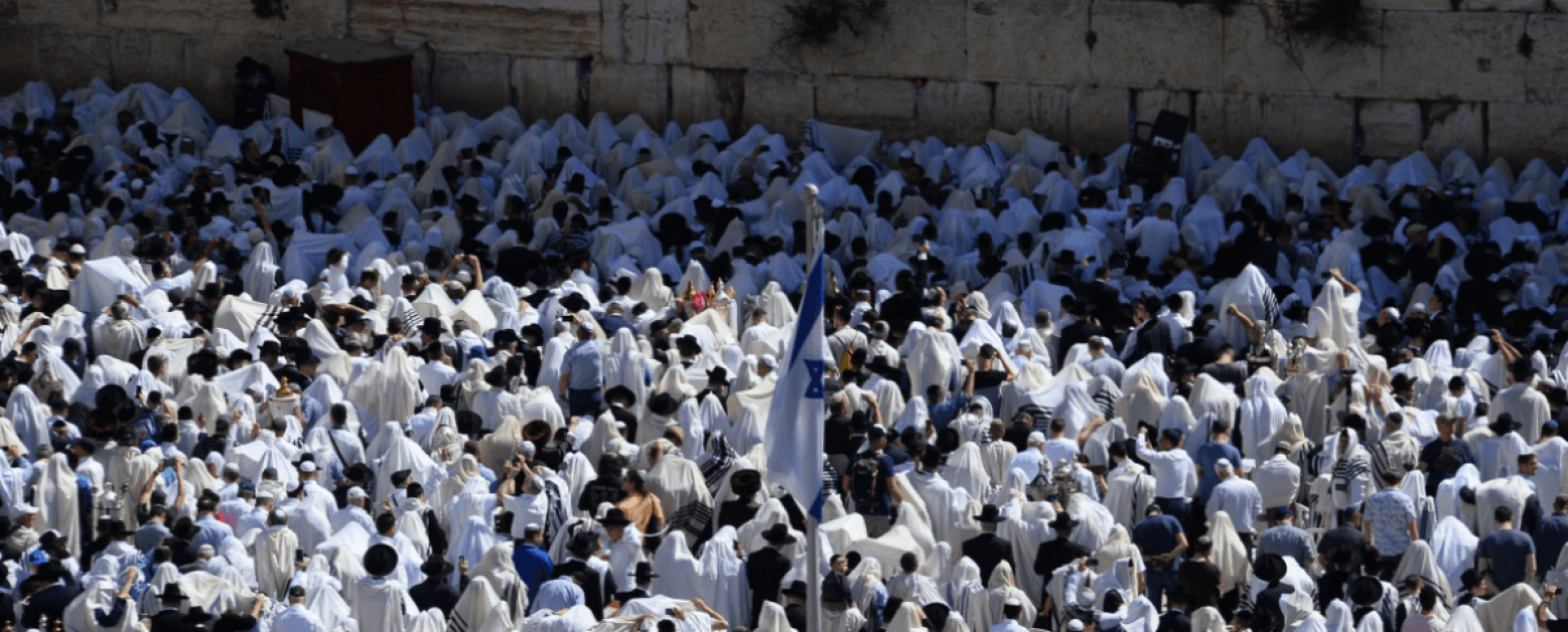 Jews praying at the Wailing Wall in Israel. The Lord Hears Israel's Prayers