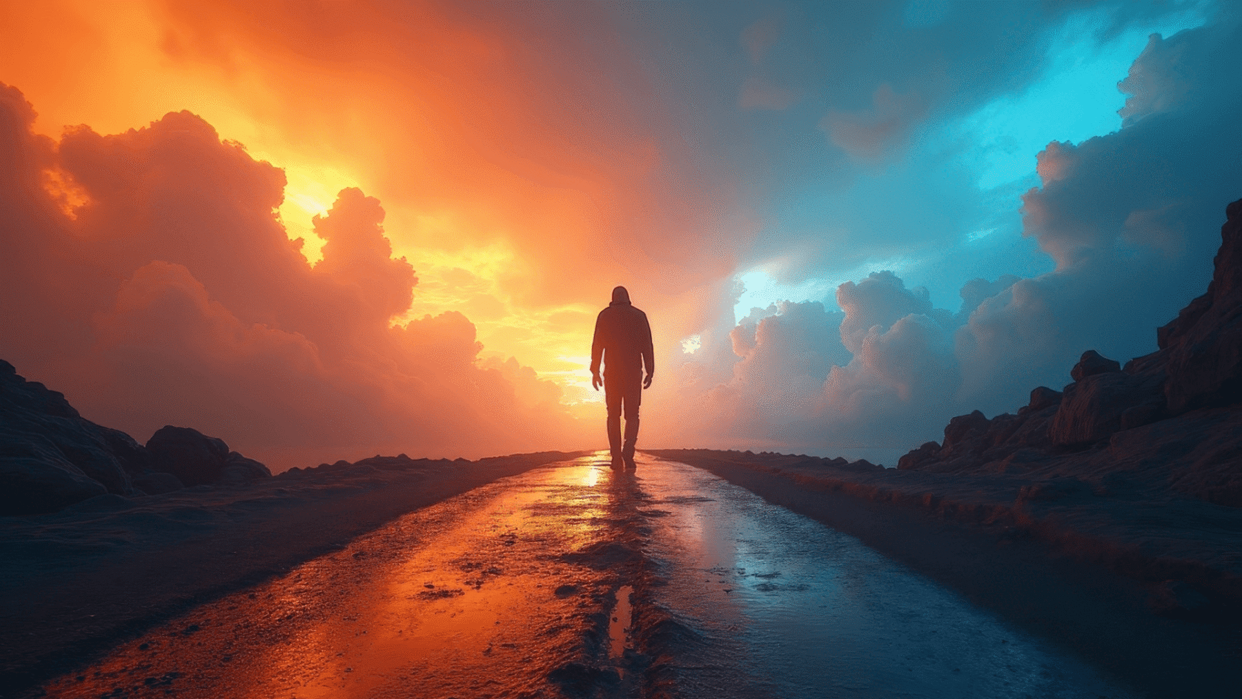 A Bold Call to COURAGEOUS ACTION picture of a man walking into a storm