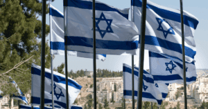 Yom Ha'atzmaut 2026 Israel flags waving